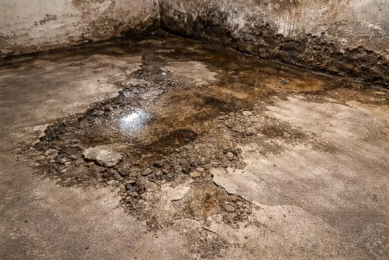 Defekter Sohlen- Wandanschluss