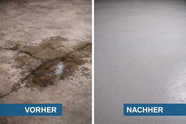 Vorher Nachher Bodenabdichtung